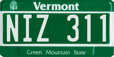 VT license plate NIZ311