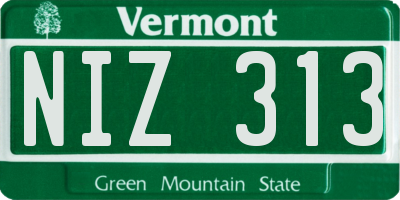 VT license plate NIZ313