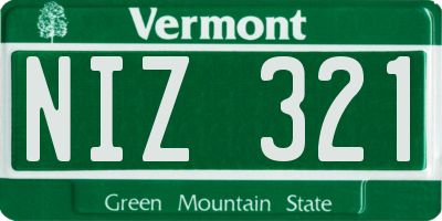 VT license plate NIZ321