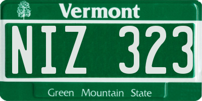 VT license plate NIZ323