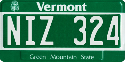VT license plate NIZ324