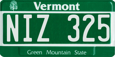 VT license plate NIZ325