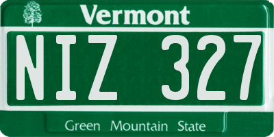 VT license plate NIZ327