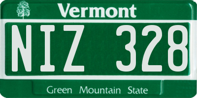 VT license plate NIZ328