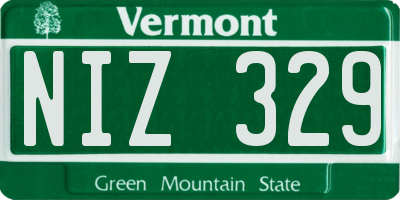 VT license plate NIZ329