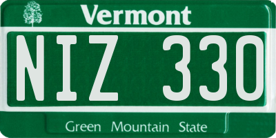VT license plate NIZ330