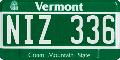 VT license plate NIZ336