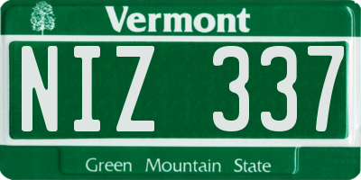 VT license plate NIZ337