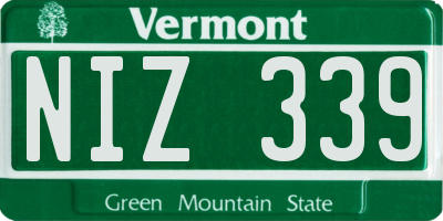 VT license plate NIZ339