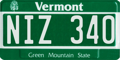 VT license plate NIZ340