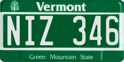 VT license plate NIZ346