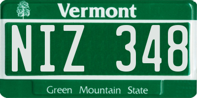 VT license plate NIZ348