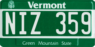 VT license plate NIZ359