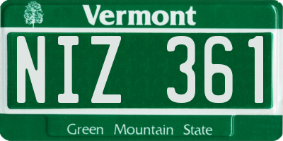VT license plate NIZ361