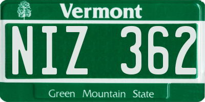 VT license plate NIZ362