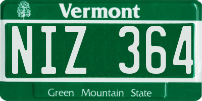VT license plate NIZ364