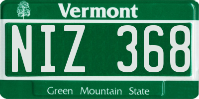 VT license plate NIZ368