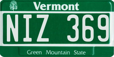 VT license plate NIZ369