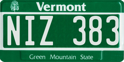 VT license plate NIZ383