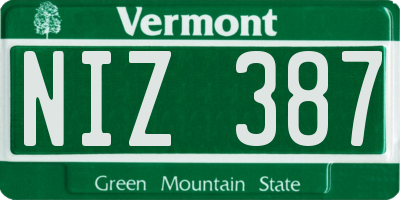 VT license plate NIZ387