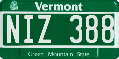 VT license plate NIZ388