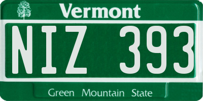 VT license plate NIZ393