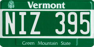 VT license plate NIZ395