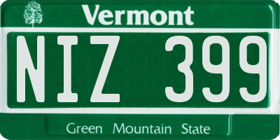 VT license plate NIZ399