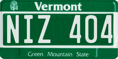 VT license plate NIZ404