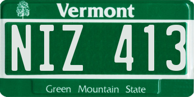 VT license plate NIZ413