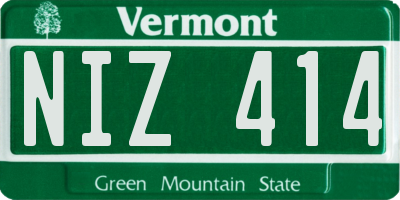 VT license plate NIZ414