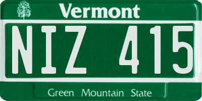 VT license plate NIZ415