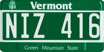 VT license plate NIZ416