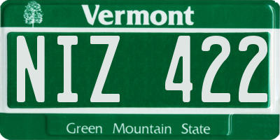 VT license plate NIZ422