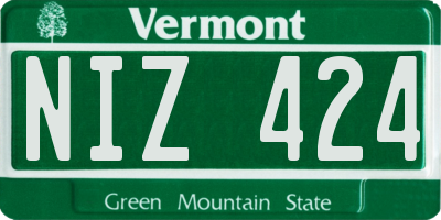 VT license plate NIZ424