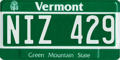 VT license plate NIZ429