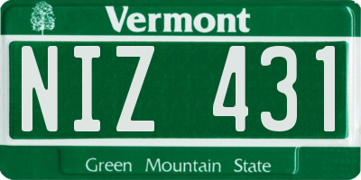 VT license plate NIZ431
