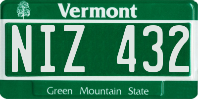 VT license plate NIZ432