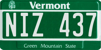 VT license plate NIZ437