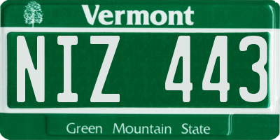 VT license plate NIZ443