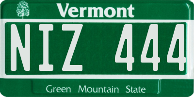 VT license plate NIZ444