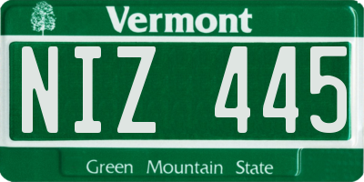 VT license plate NIZ445