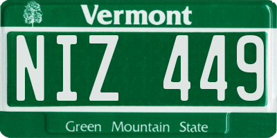 VT license plate NIZ449