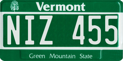 VT license plate NIZ455