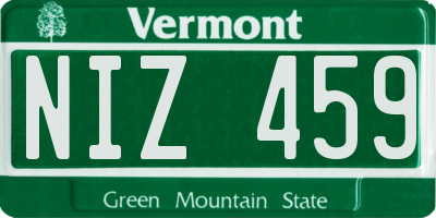 VT license plate NIZ459