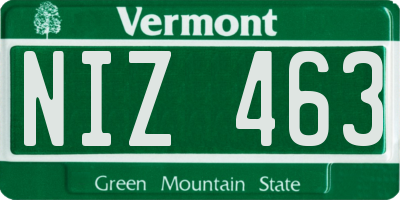 VT license plate NIZ463