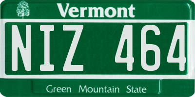 VT license plate NIZ464
