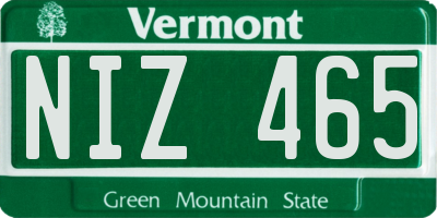 VT license plate NIZ465