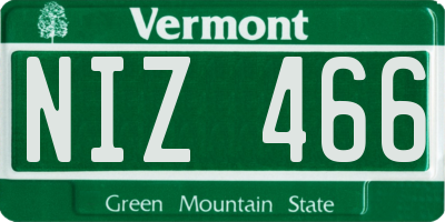 VT license plate NIZ466