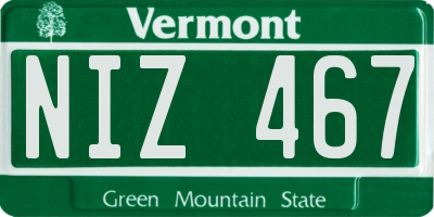 VT license plate NIZ467